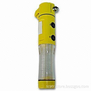 Multi-function Tool, Includes Torch, Knife, Hammer and Alarm Indicator